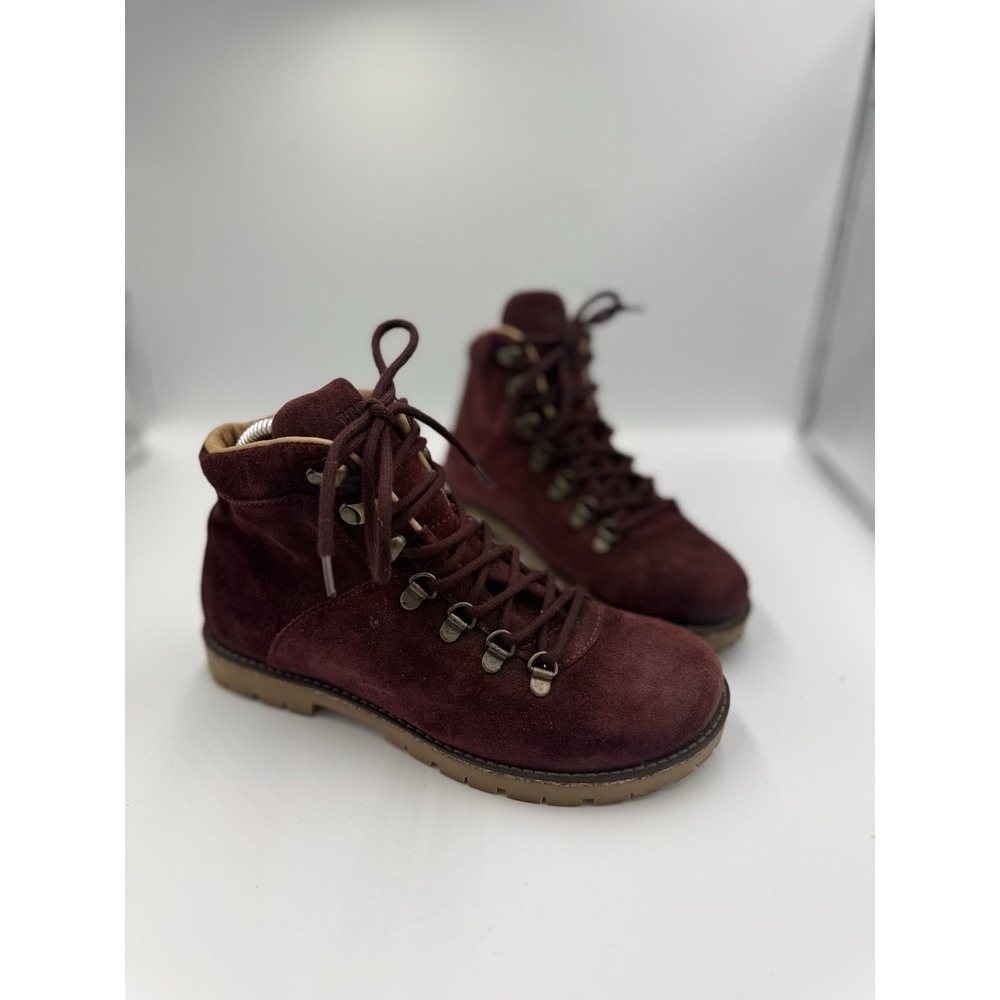 Birkenstock Jackson Hiking Boots Unisex Size 7W 5M 38E Burgundy Leather Lace Up